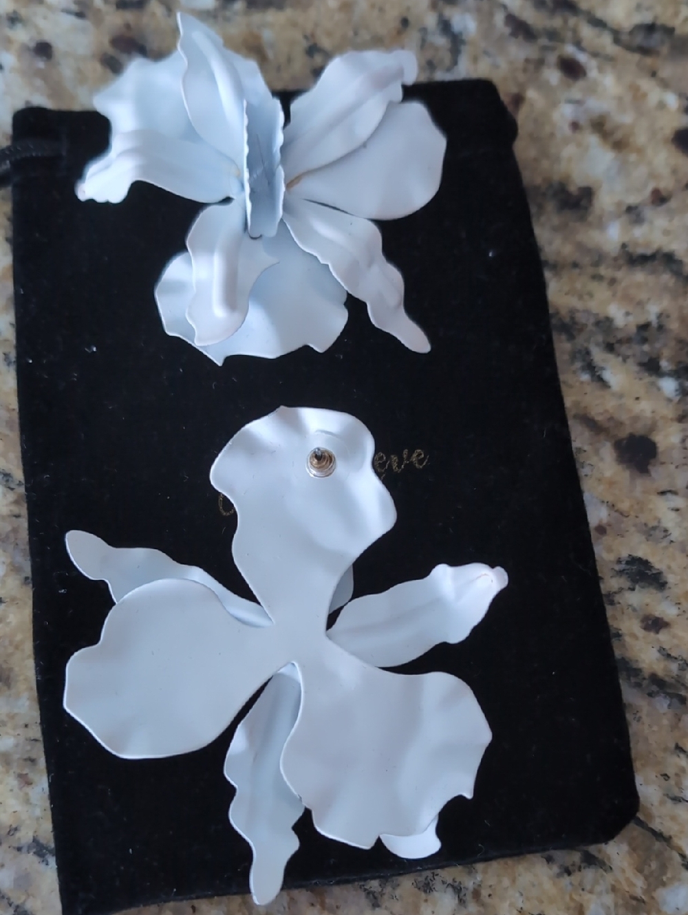 White Floral Statement Earrings - Petal Design